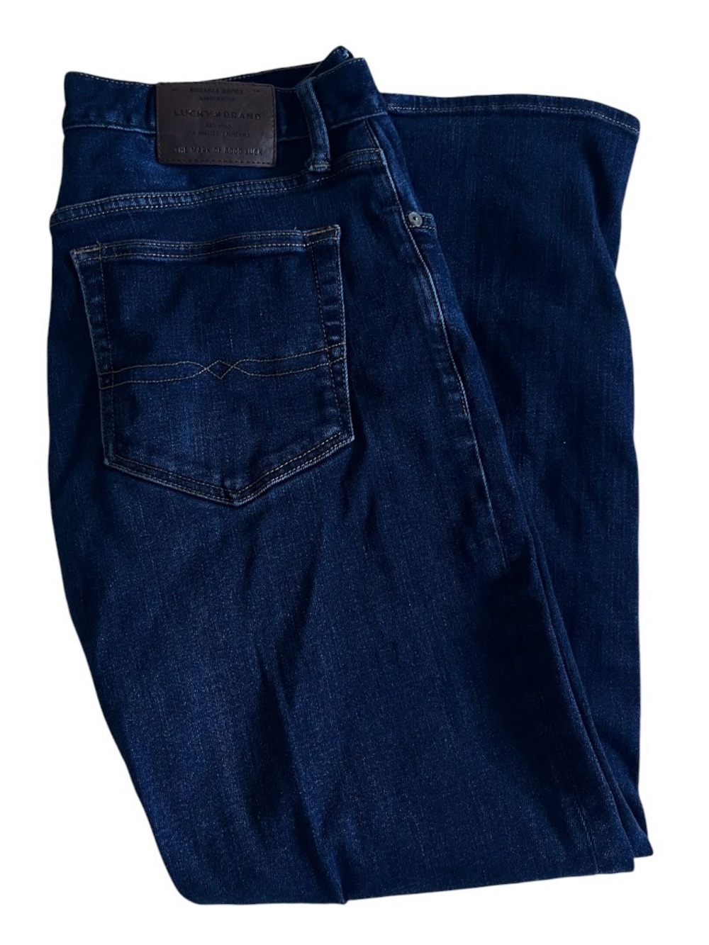 Lucky Brand 121 Slim Straight Jeans 32x30 (32x29) Dark Wash Blue Stretch Denim